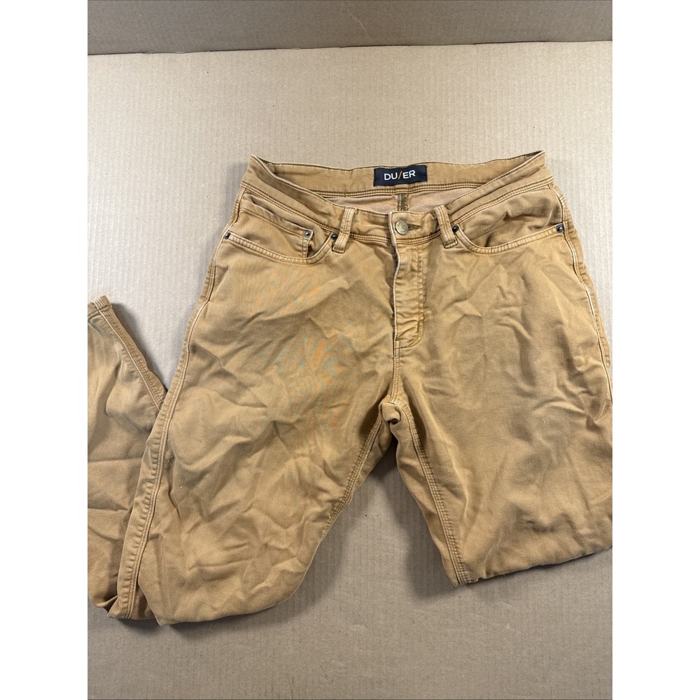 DUER Jeans Mens 31x30 Beige N2X Relaxed Taper Light Wash Stretch Chino Pants